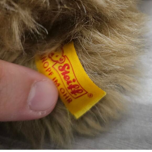 Steiff Bobby Cosy Friends Teddy Bear Brown Plush Red Ribbon STAINS WITH TAG - Picture 7 of 7